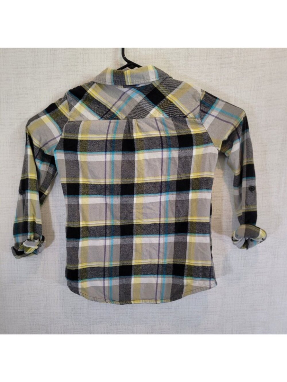 O'Neill Button Up Shirt Womens L Yellow Plaid Flannel Long Sleeve Top Pockets - Picture 3 of 11